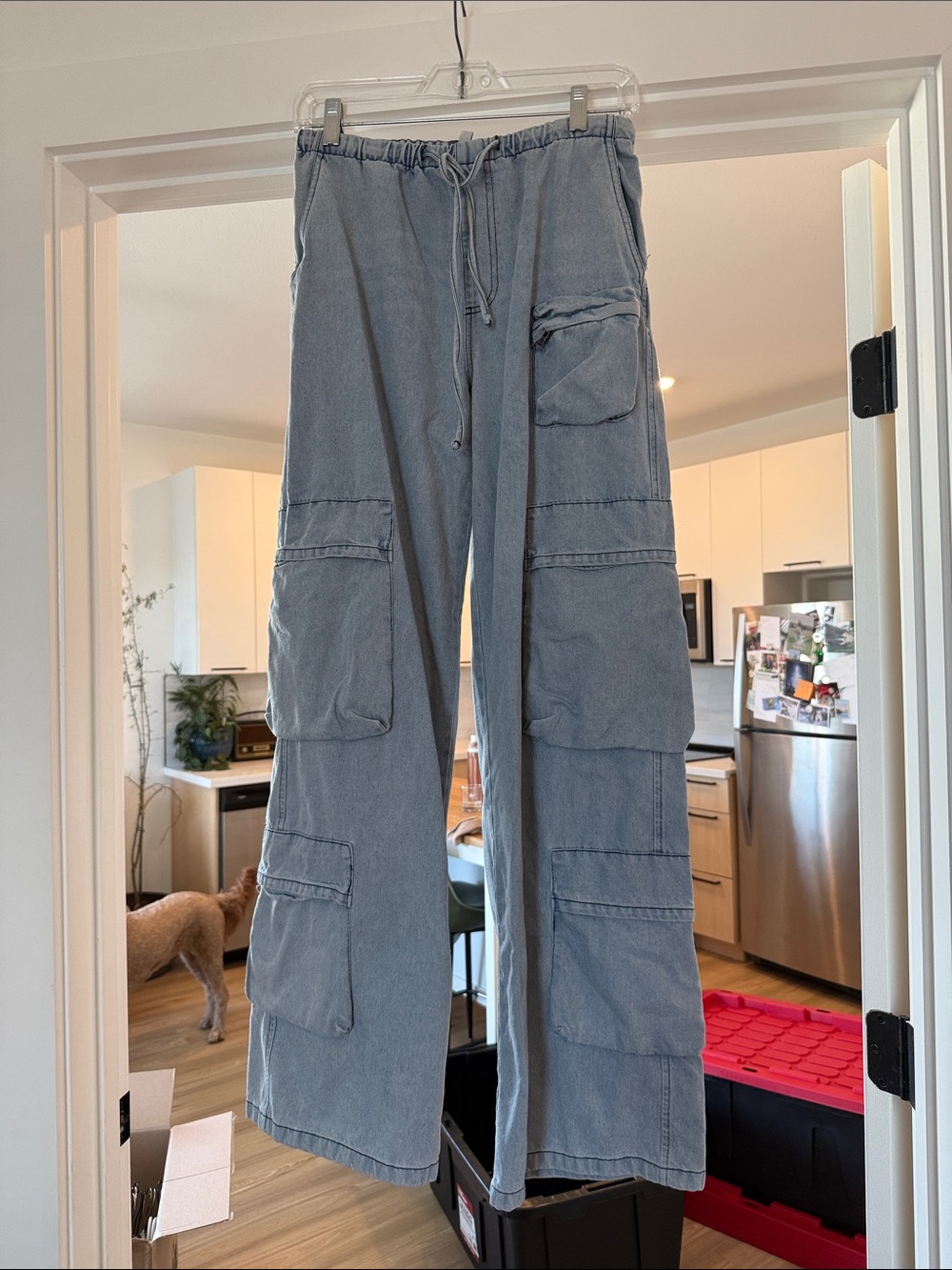 PacSun Light Blue Wide-Leg Cargo Jeans